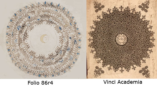 Figure 12 - Folio 86r2 compared with Vinci Acadamie