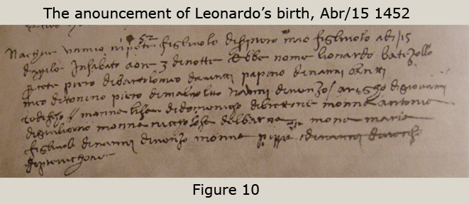 Figure 10 - Leonardo's Birth Certificate